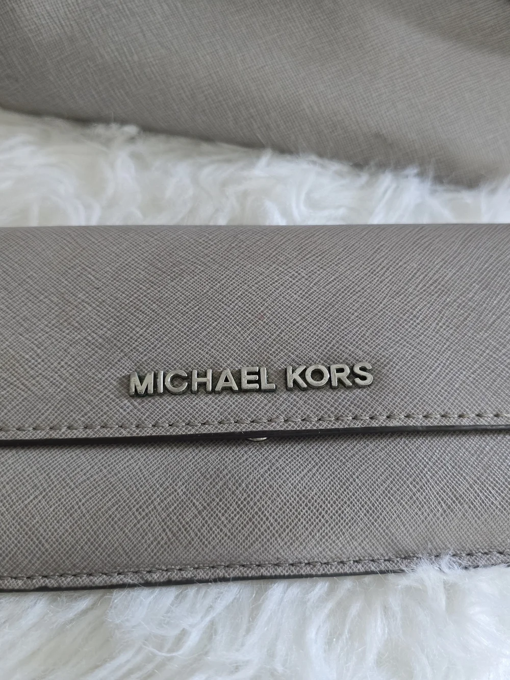 Michael Kors Taupe Saffiano Leather Satchel with Wallet